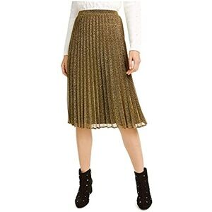 MAISON JULES // Womens, Gold Glitter, Knee Accordion Pleat Evening Skirt, XXL